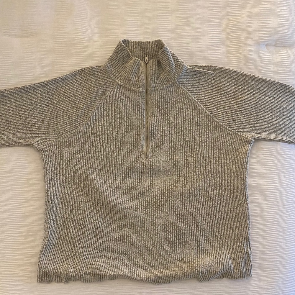Cropped Quarter Zip Sweater - WhoWhatWear